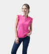LADIES CAPPED POLO - PINK