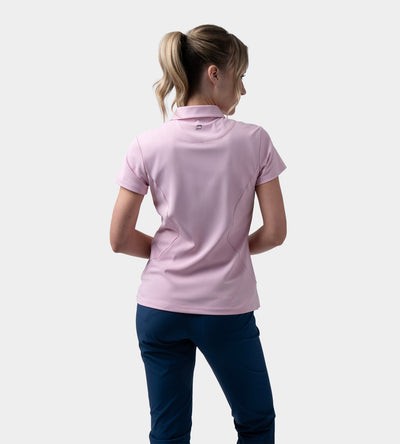 LADIES HEART ZIP POLO - ROSE