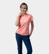 LADIES HEART ZIP POLO - CORAL