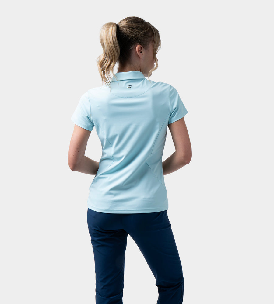 LADIES HEART ZIP POLO - BLUE