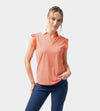 LADIES CAPPED POLO - CORAL