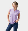 LADIES CAPPED POLO - LAVENDER