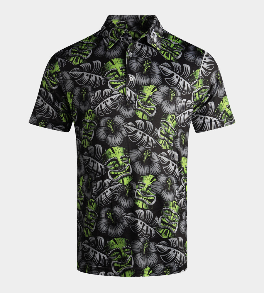 TIKI POLO - BLACK / LIME
