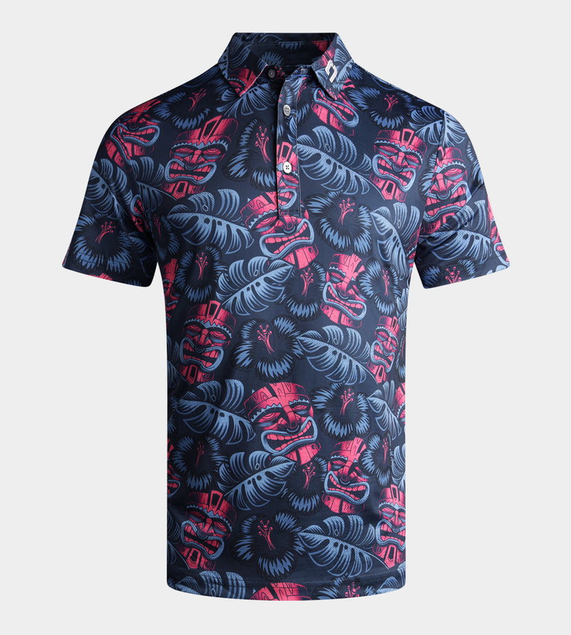 TIKI POLO - MARINEBLAUW / ROZE
