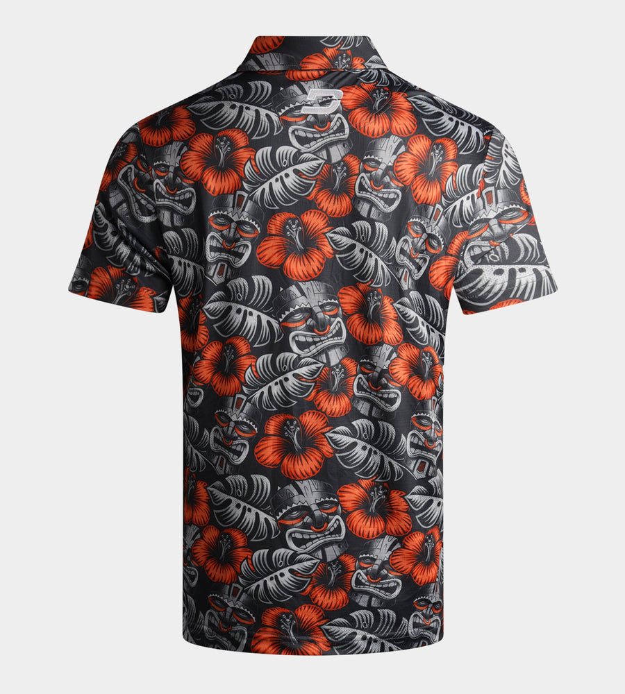 TIKI POLO - CHARCOAL / ORANGE