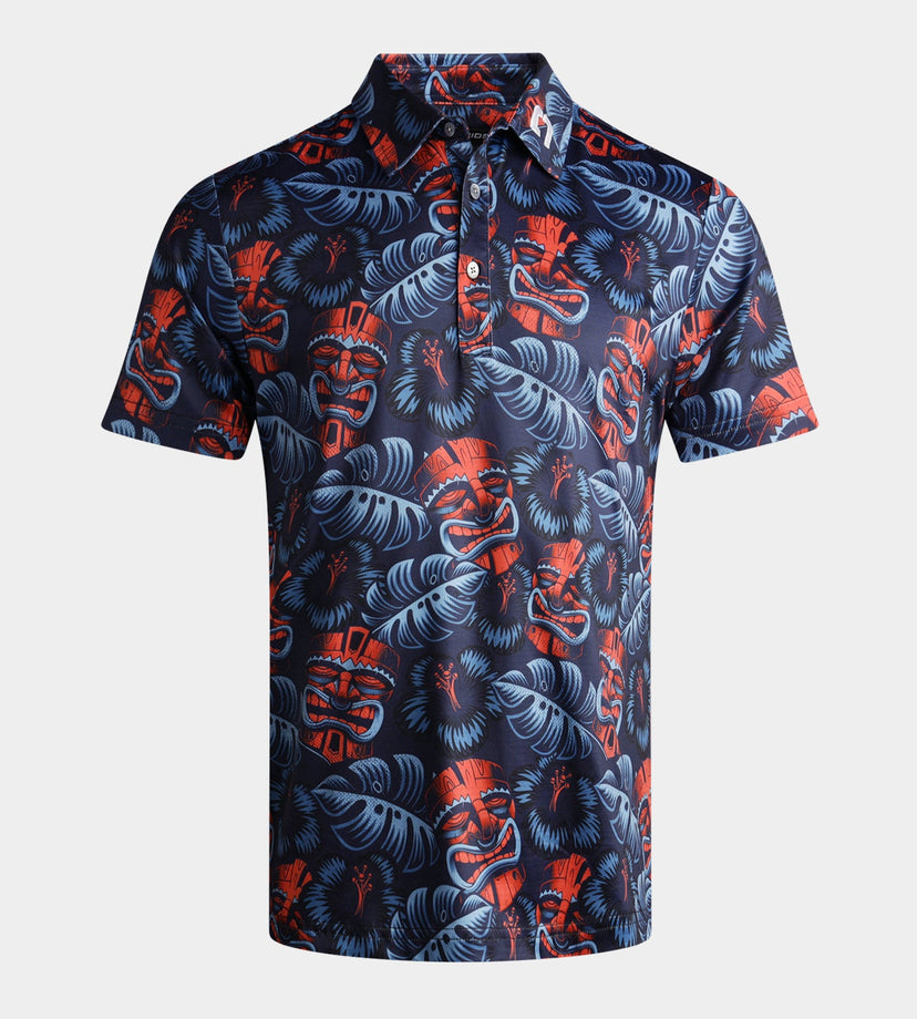 TIKI POLO - MARINEBLAUW / ORANJE