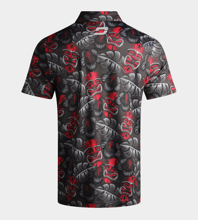 TIKI POLO - CHARCOAL / RED