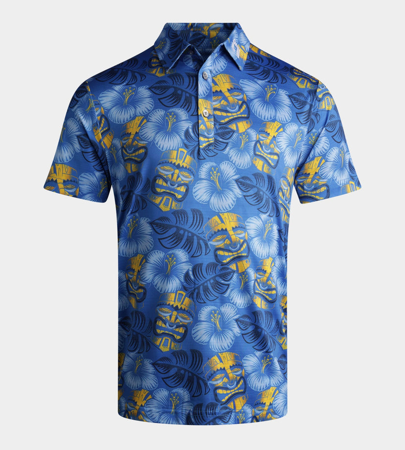TIKI POLO - BLAUW / GEEL