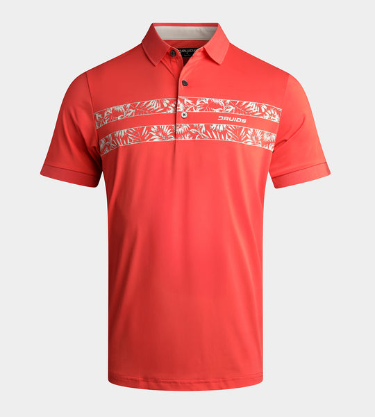 Tropicana Polo in Coral | Golf Lightweight Polo Shirts | Druids