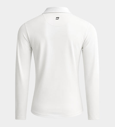 LADIES ELITE LONG SLEEVE POLO - BLANC