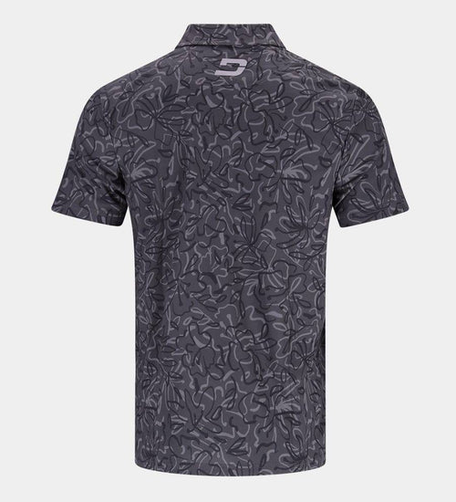 ABSTRACT FLORAL POLO - NERO