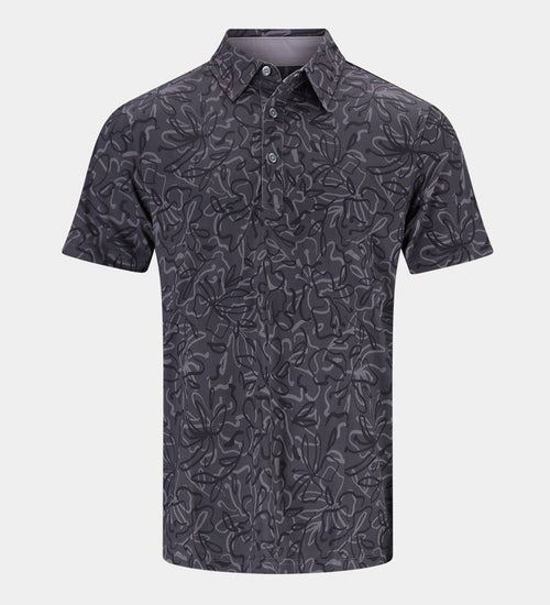 ABSTRACT FLORAL POLO - NEGRO