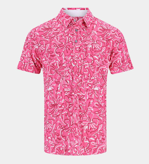 ABSTRACT FLORAL POLO - ROSE