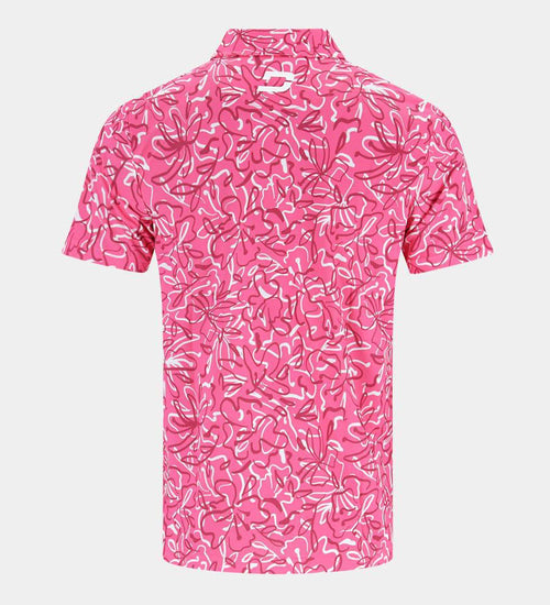ABSTRACT FLORAL POLO - ROZE
