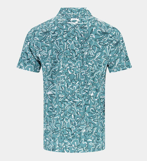 ABSTRACT FLORAL POLO - SAUGE