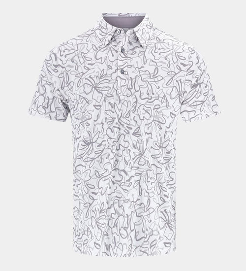ABSTRACT FLORAL POLO - WIT