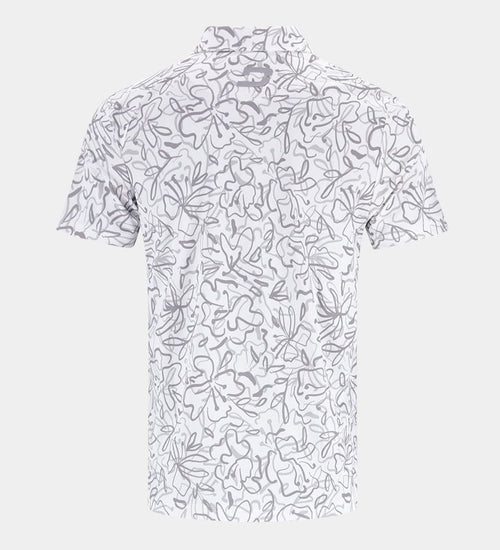 ABSTRACT FLORAL POLO - BLANC