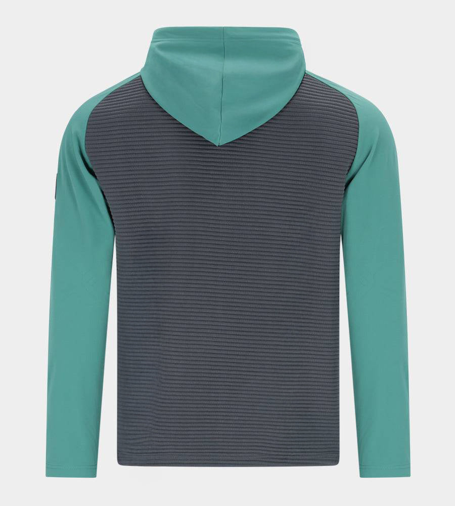 CONTRAST HOODIE - GREEN / CHARCOAL