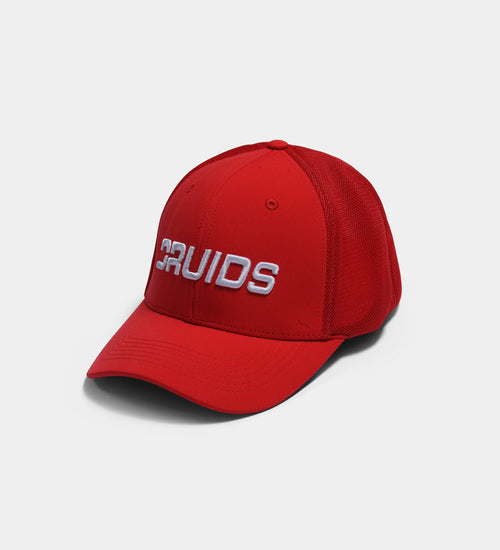 DRUIDS FITTED TRUCKER CAP -RED