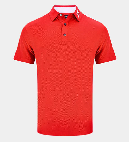 HONEYCOMB POLO - ROUGE
