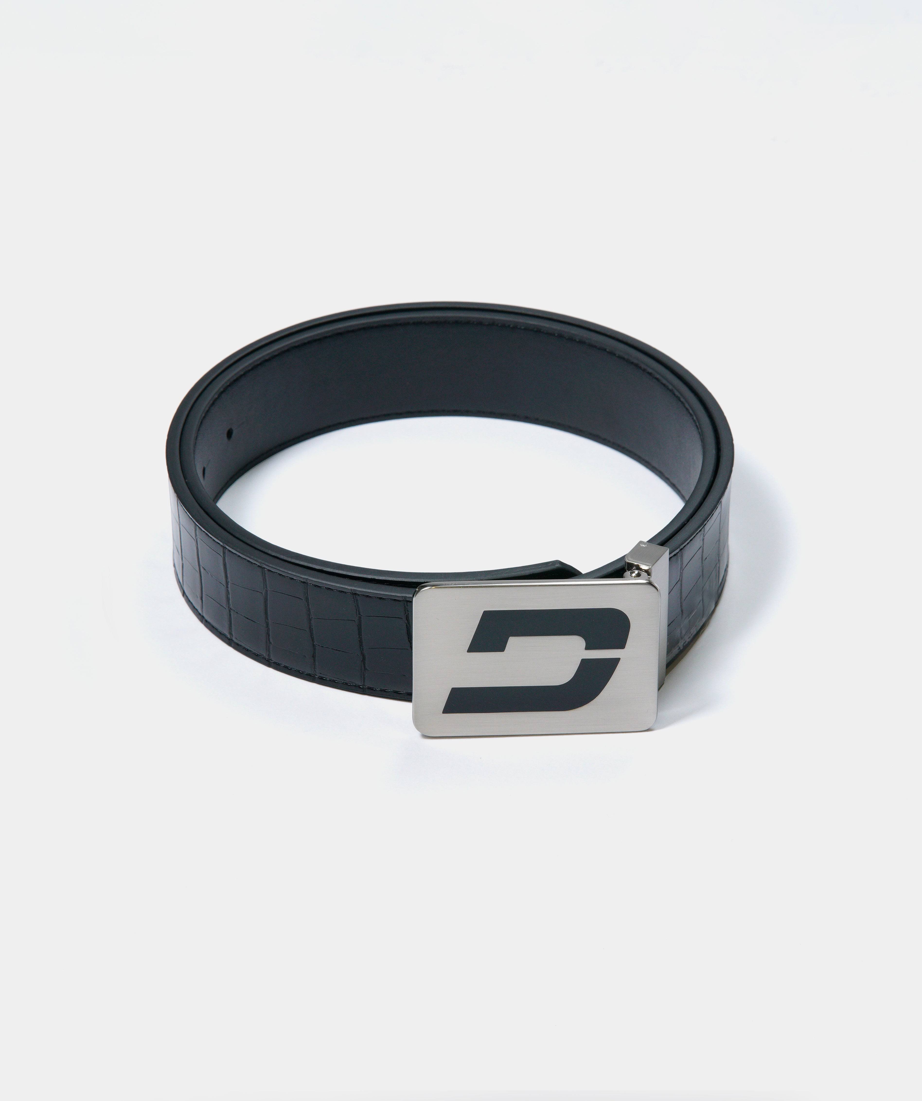 MEN'S CROC GOLF LEATHER BELT - ZWART (ONE SIZE FITS ALL)