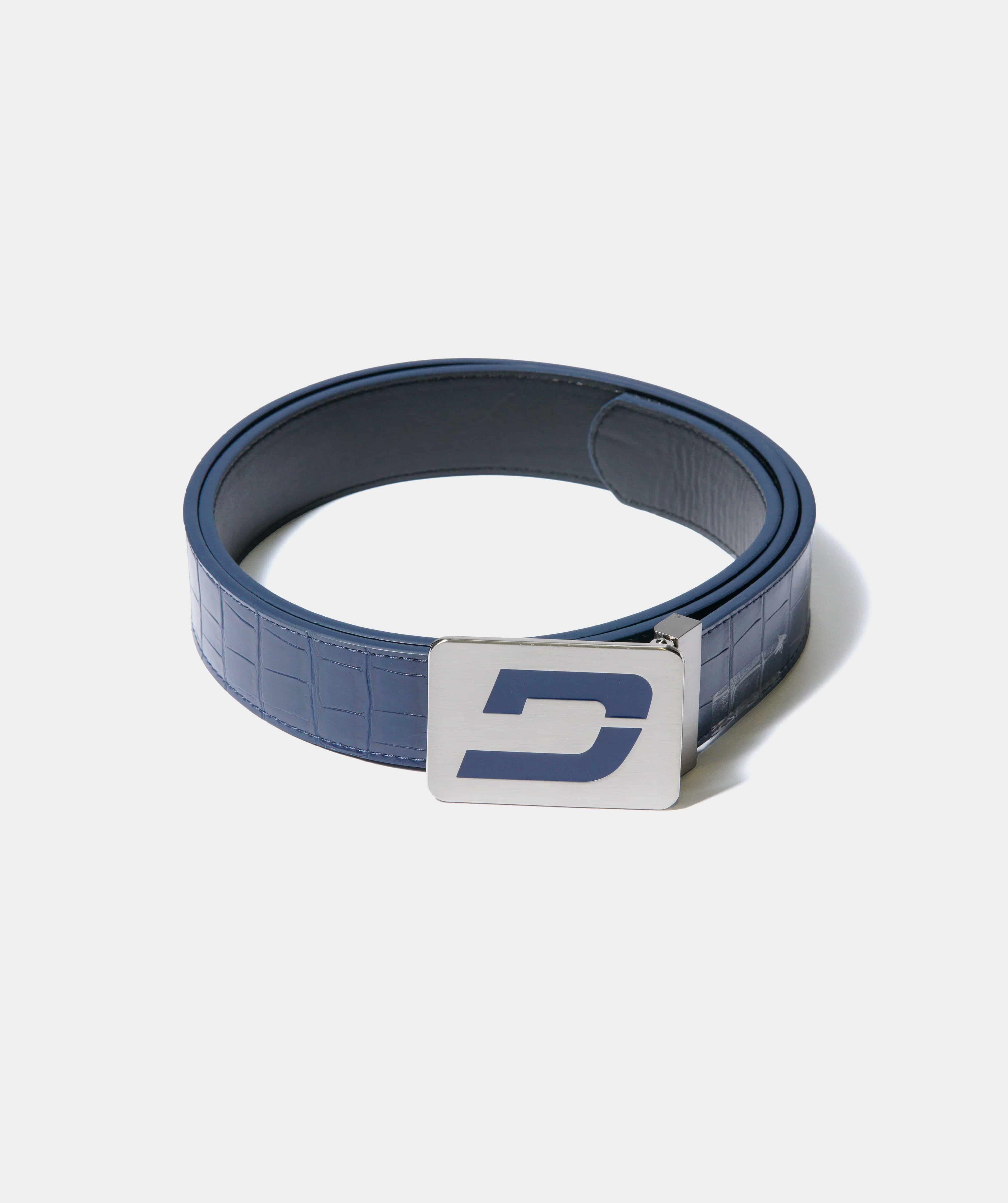 MEN'S CROC GOLF LEATHER BELT - MARINEBLAUW (ONE SIZE FITS ALL)