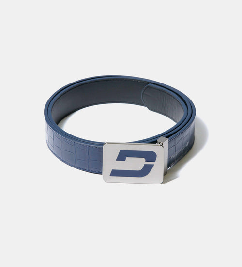 MEN'S CROC GOLF LEATHER BELT - NAVY (ONE SIZE FITS ALL)