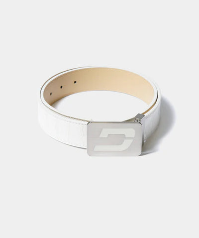 MEN'S CROC GOLF LEATHER BELT - WHITE (ONE SIZE FITS ALL)