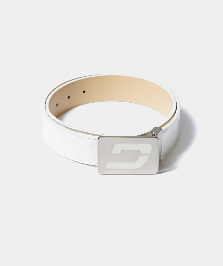 MEN'S CROC GOLF LEATHER BELT - BIANCO (ONE SIZE FITS ALL)
