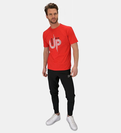 MEN'S NEVER GIVE UP T-SHIRT - ROUGE