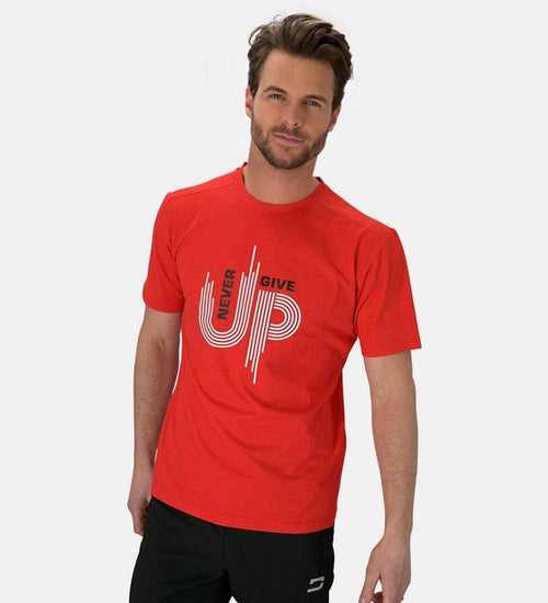 MEN'S NEVER GIVE UP T-SHIRT - ROJO