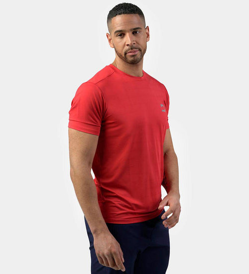 MEN'S PERFORATED SPORTS T-SHIRT - ROUGE