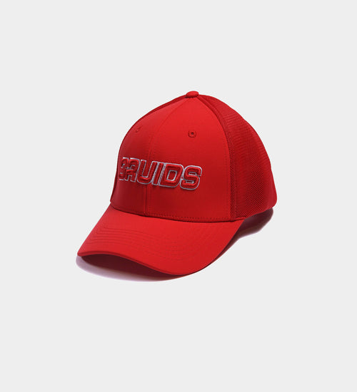 OUTLINE FITTED TRUCKER CAP - ROUGE