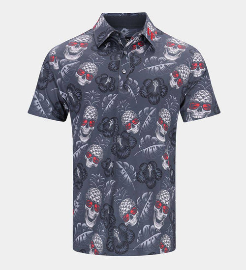 PINEAPPLE SKULLZ 2.0 POLO - CARBONE / ROSSO