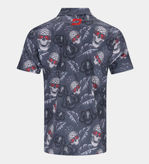 PINEAPPLE SKULLZ 2.0 POLO - CHARCOAL / RED