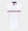 STRIPE PERFORMANCE POLO - WHITE/NAVY