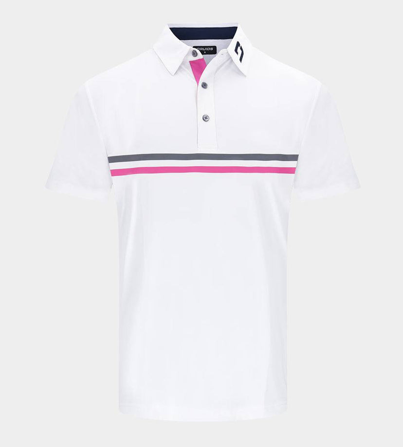 STRIPE PERFORMANCE POLO - BIANCO/MARINO