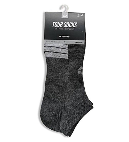MEN'S TOUR ANKLE GOLF SOCKS (PACK OF 2) - CHARCOAL